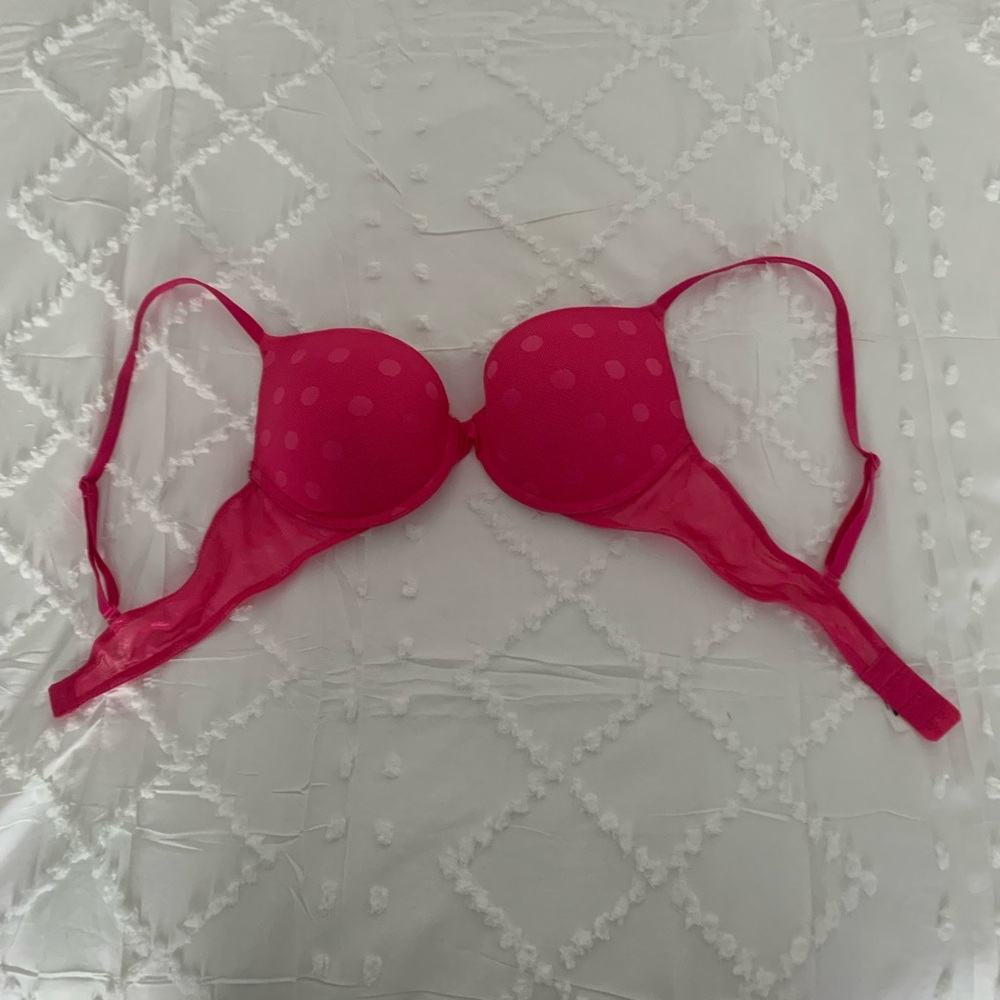 PINK VS Hot Pink Polka Dot Push Up Padded Bra